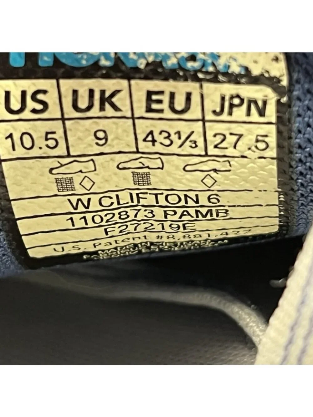 Hoka One One Clifton 6 Women Size 10.5 Blue Running Shoes